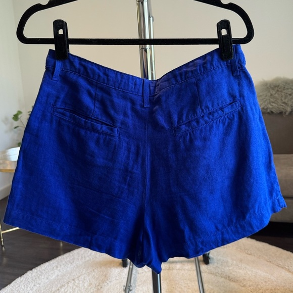 L'AGENCE Zahari High Rise Surf Blue Linen Shorts Size 28 - Picture 5 of 13